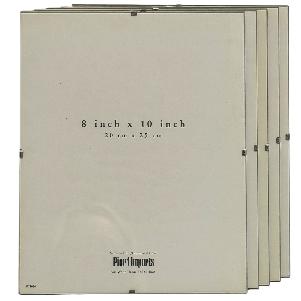 Pier 1 Frameless 8x10 Glass Clip Picture Frames Set of 5 Gallery Wall Haiti